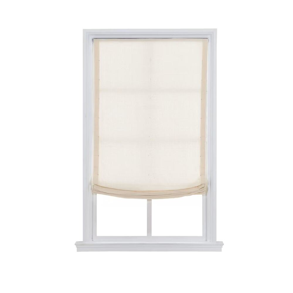 39x64 Home Basics Cordless Light Filtering Linen Relaxed Roman Shade